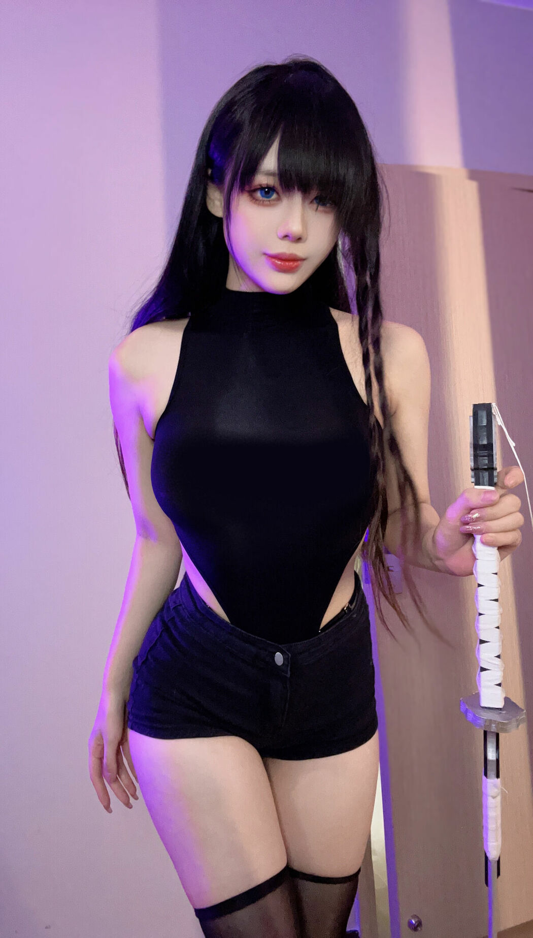 Coser@九言 – 黑丝紧身衣 (23P – 6V)