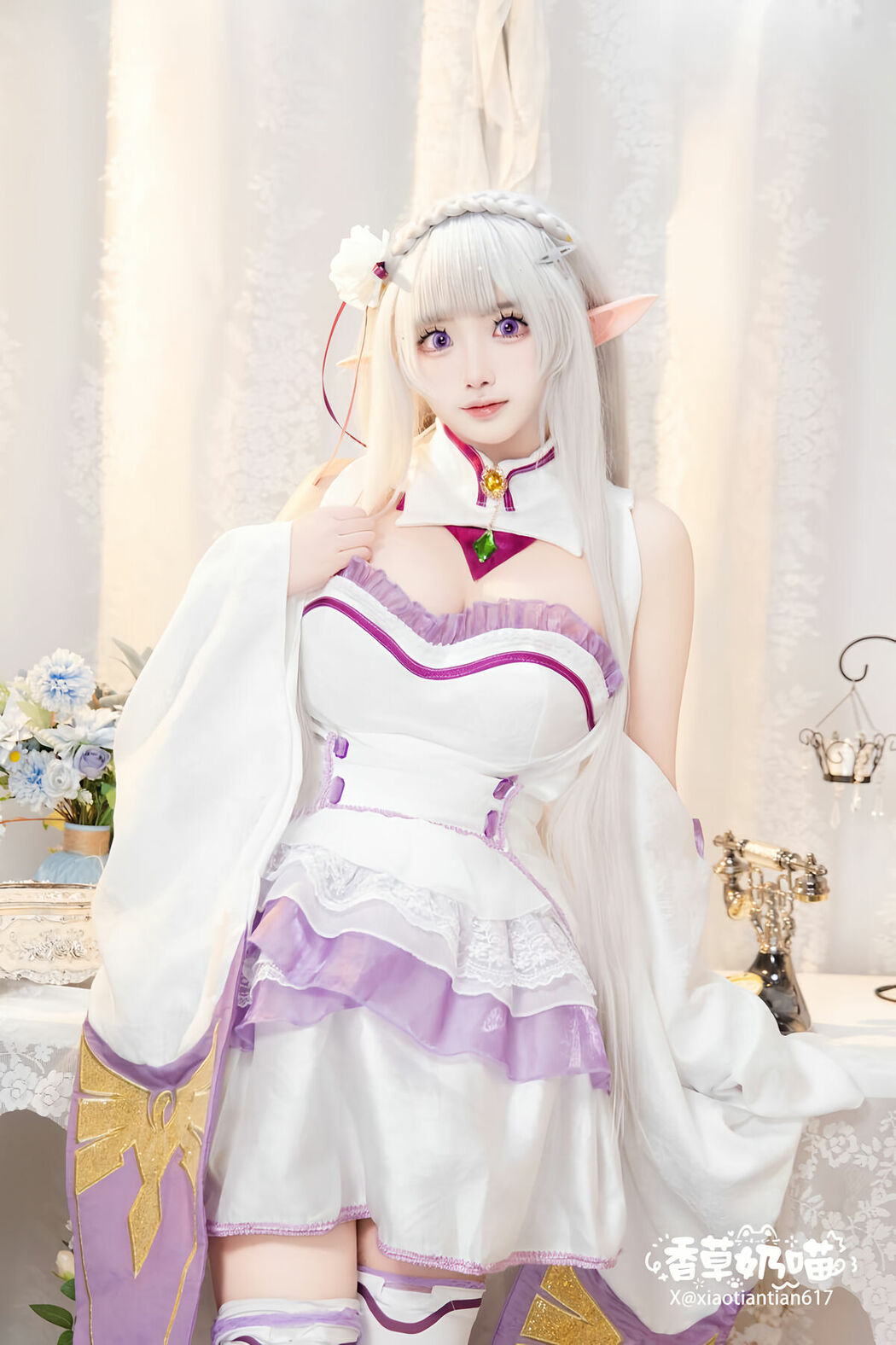 Coser@香草奶喵 – 爱蜜莉雅 情人节 Part01 (52P)