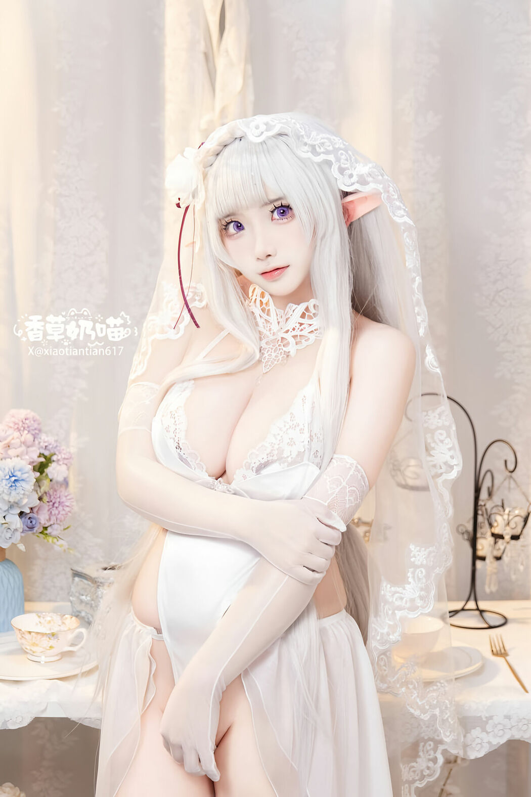 Coser@香草奶喵 – 爱蜜莉雅 情人节 Part01 (52P)