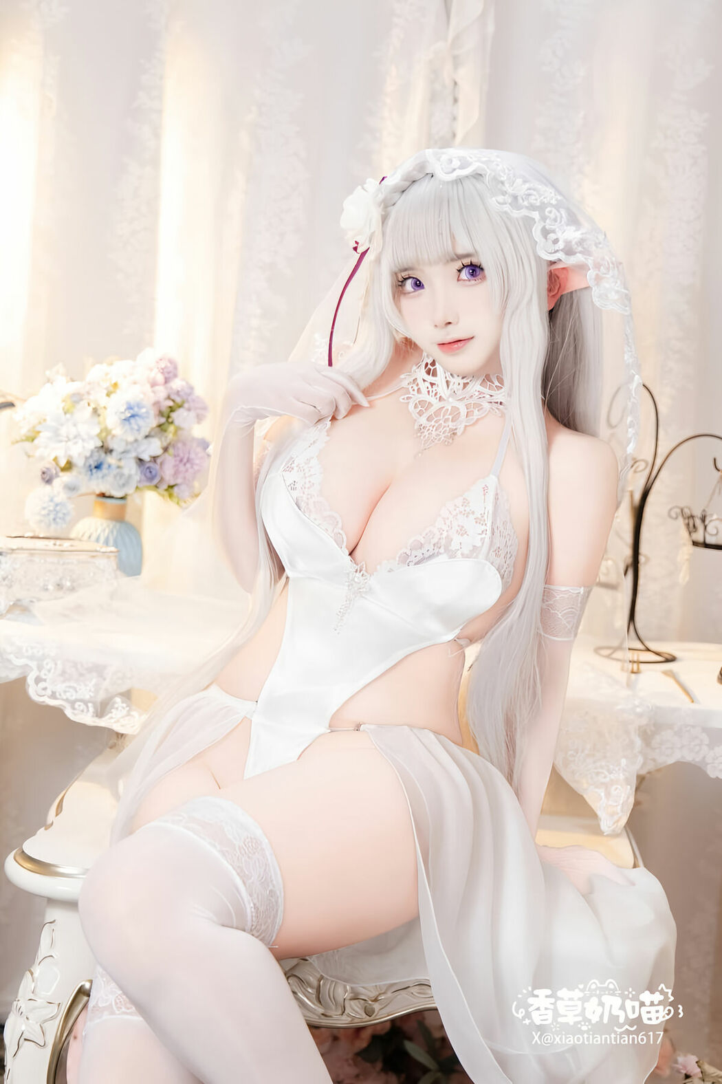 Coser@香草奶喵 – 爱蜜莉雅 情人节 Part01 (52P)