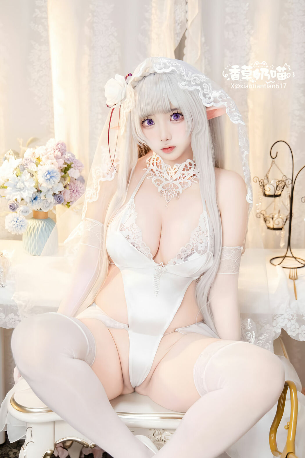 Coser@香草奶喵 – 爱蜜莉雅 情人节 Part01 (52P)