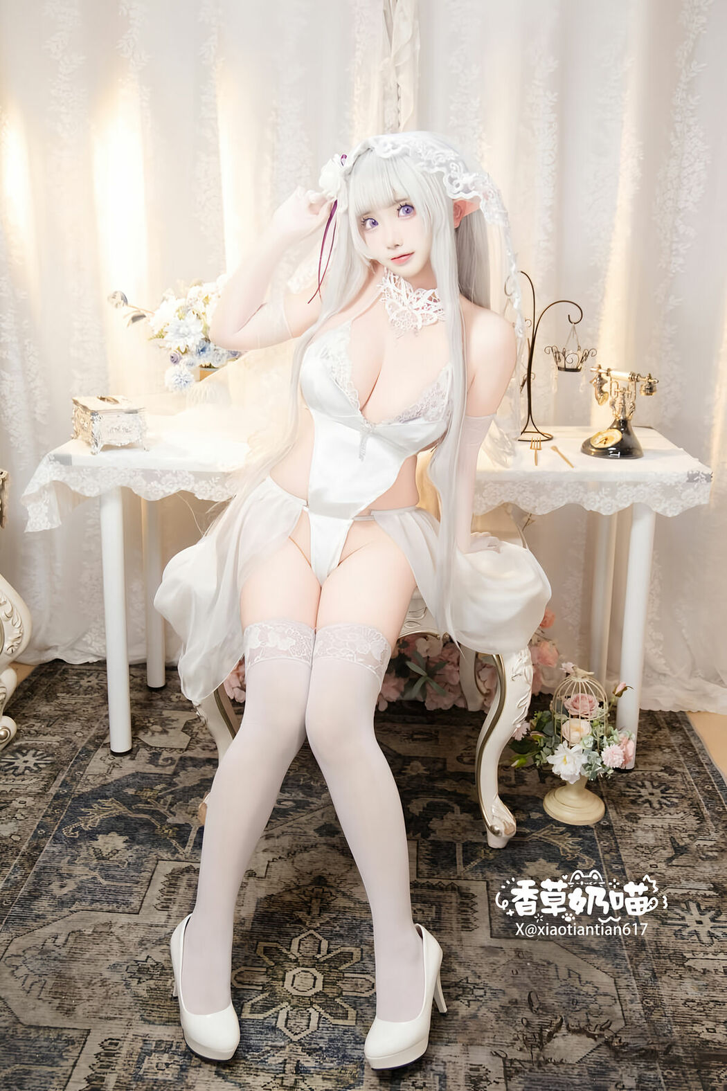 Coser@香草奶喵 – 爱蜜莉雅 情人节 Part01 (52P)