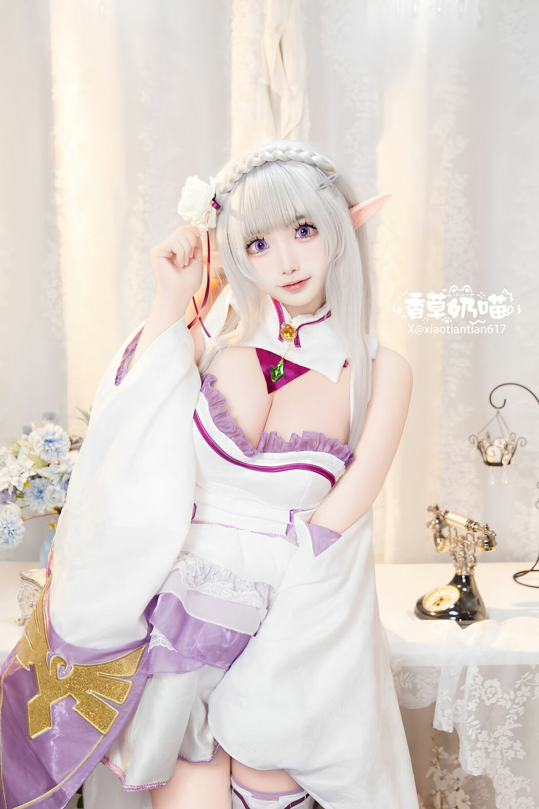 Coser@香草奶喵 – 爱蜜莉雅 情人节 Part01 (52P)