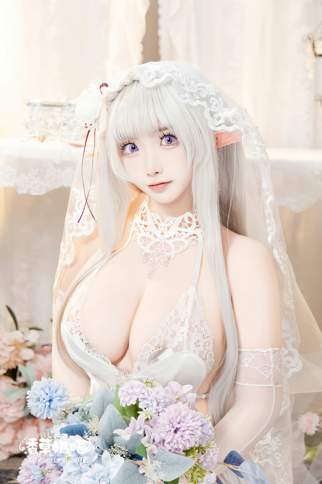 Coser@香草奶喵 – 爱蜜莉雅 情人节 Part01 (52P)