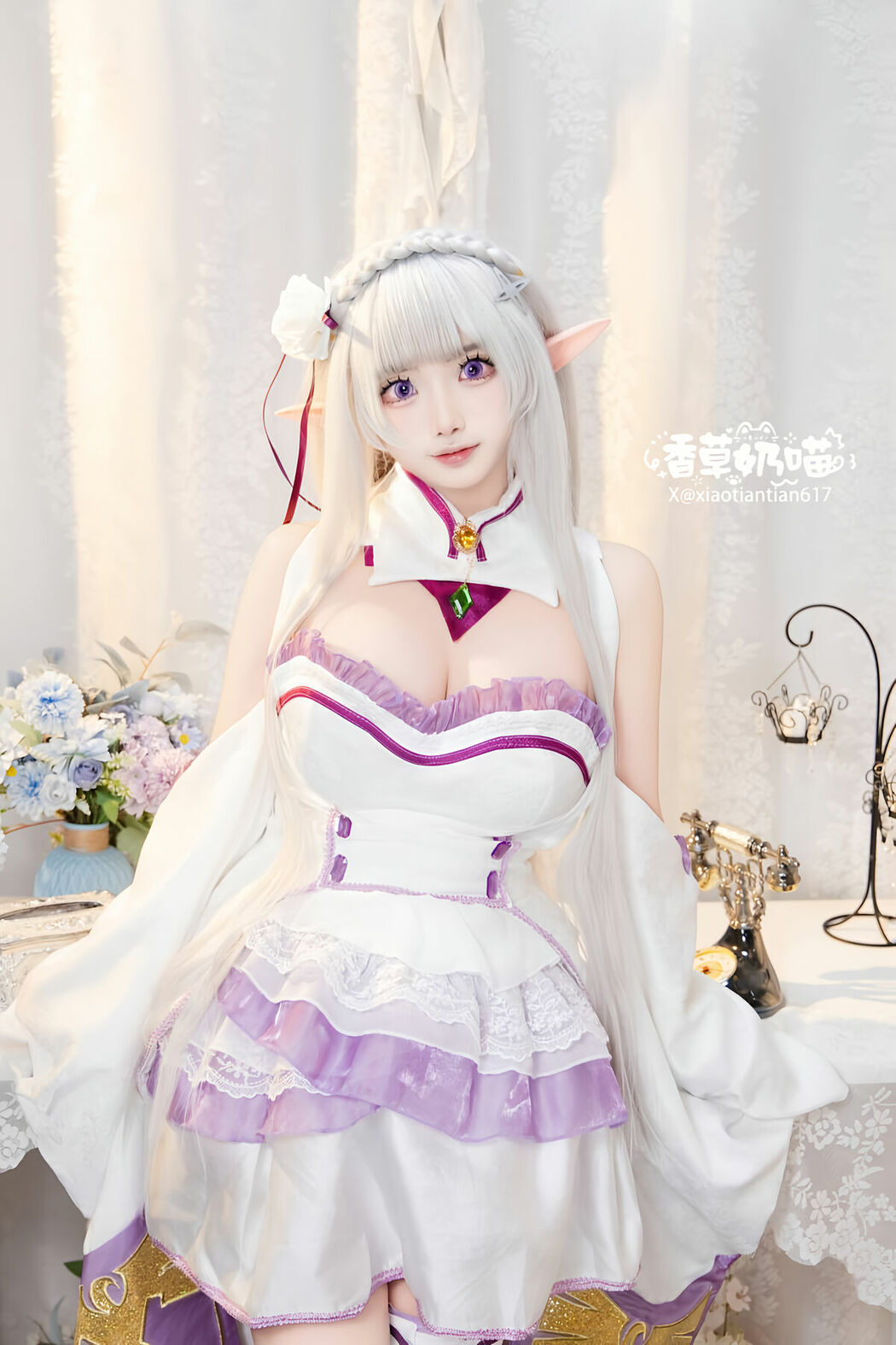 Coser@香草奶喵 – 爱蜜莉雅 情人节 Part01 (52P)