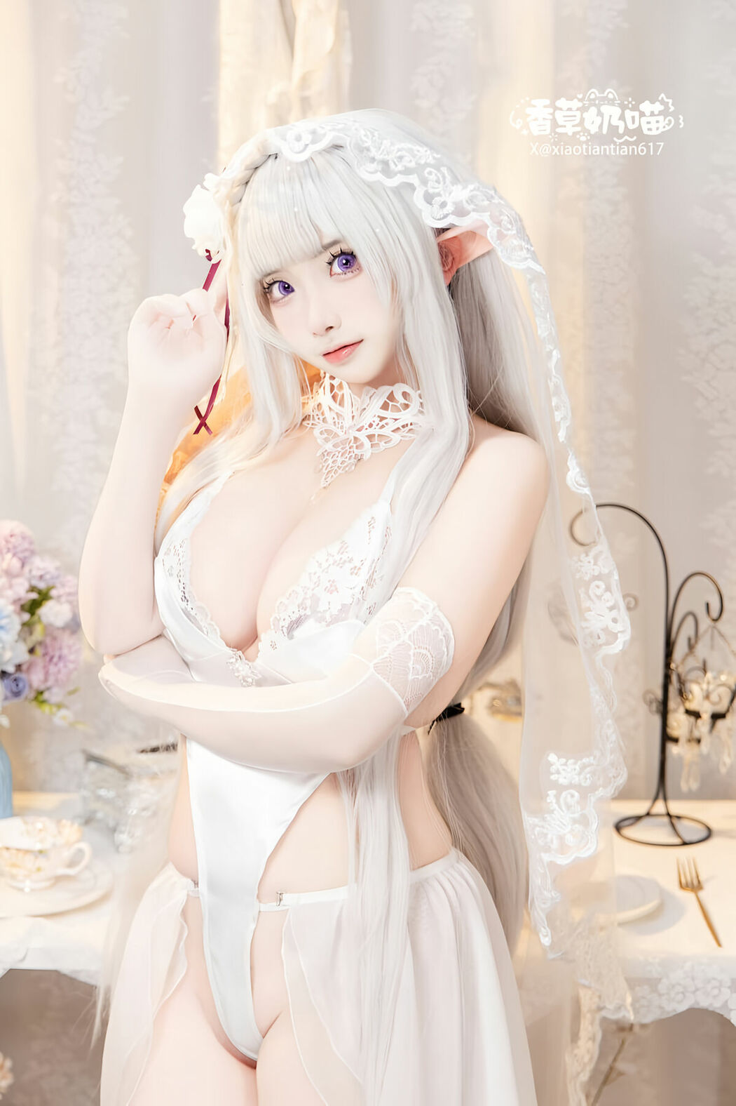 Coser@香草奶喵 – 爱蜜莉雅 情人节 Part01 (52P)