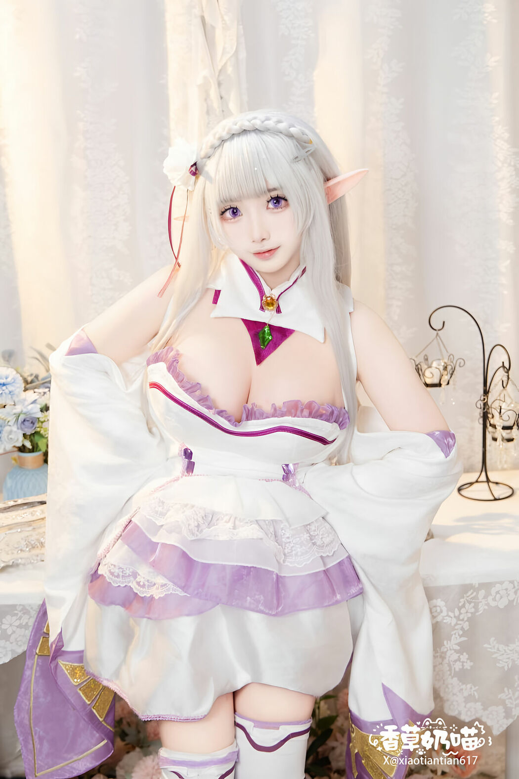 Coser@香草奶喵 – 爱蜜莉雅 情人节 Part01 (52P)