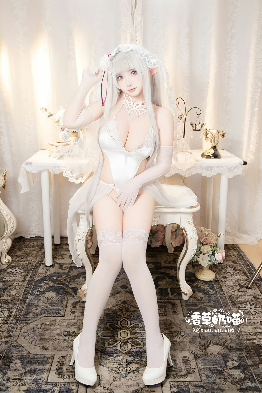 Coser@香草奶喵 – 爱蜜莉雅 情人节 Part01 (52P)