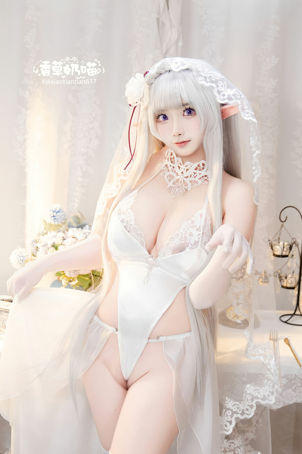 Coser@香草奶喵 – 爱蜜莉雅 情人节 Part03 (51P)