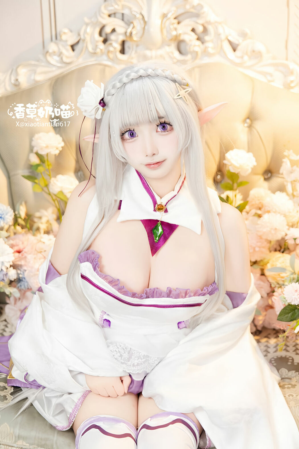 Coser@香草奶喵 – 爱蜜莉雅 情人节 Part03 (51P)