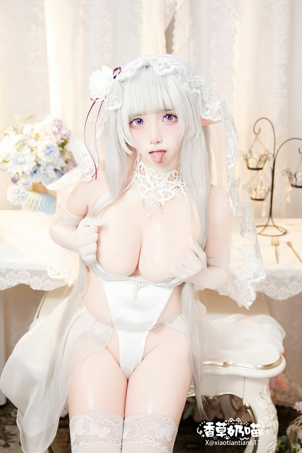 Coser@香草奶喵 – 爱蜜莉雅 情人节 Part03 (51P)