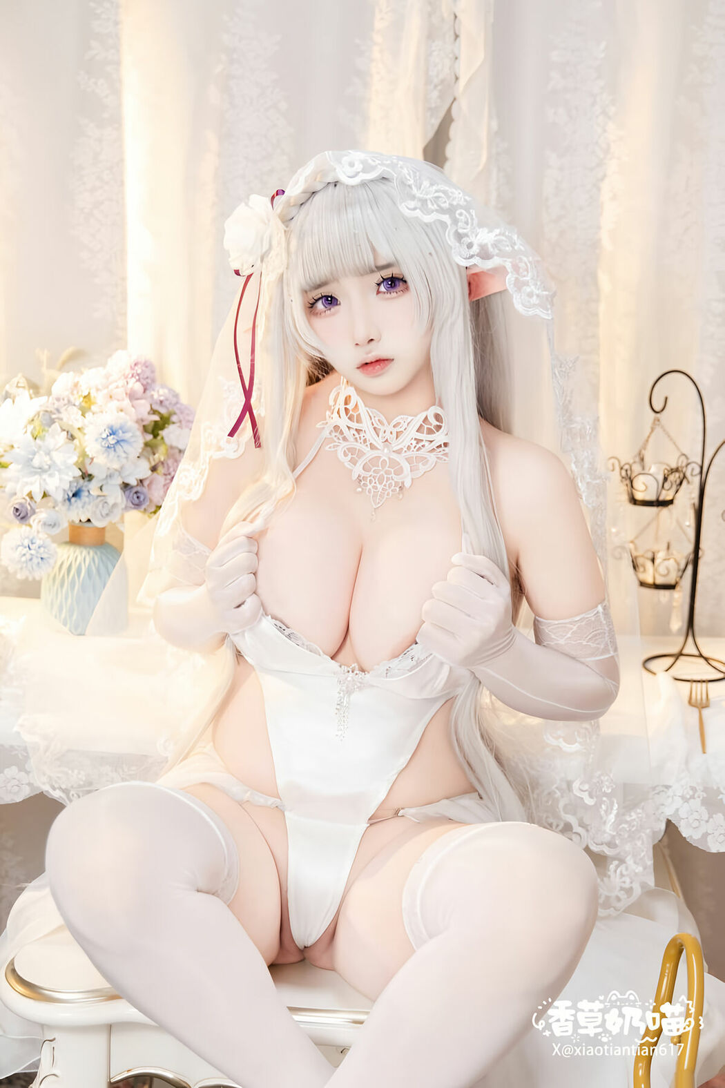 Coser@香草奶喵 – 爱蜜莉雅 情人节 Part01 (52P)