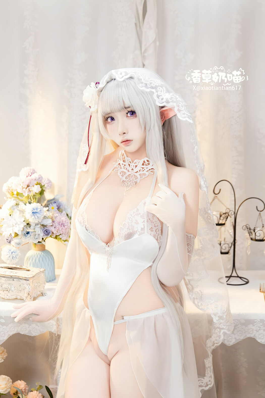 Coser@香草奶喵 – 爱蜜莉雅 情人节 Part02 (51P)
