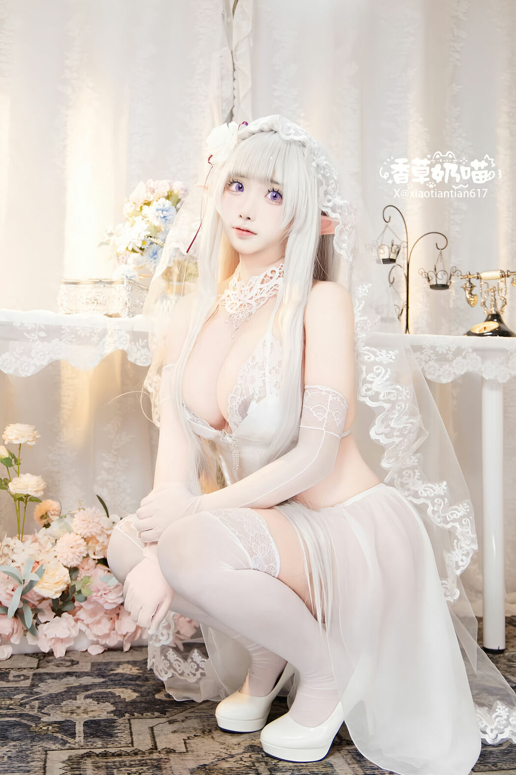 Coser@香草奶喵 – 爱蜜莉雅 情人节 Part03 (51P)
