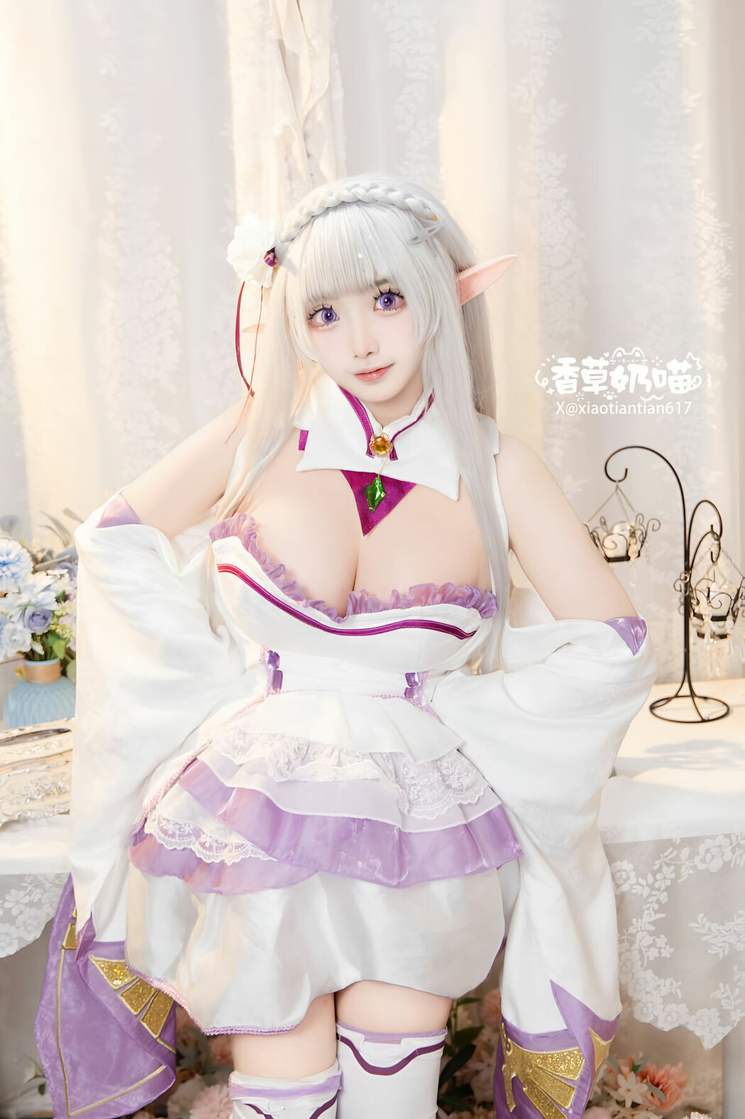 Coser@香草奶喵 – 爱蜜莉雅 情人节 Part03 (51P)