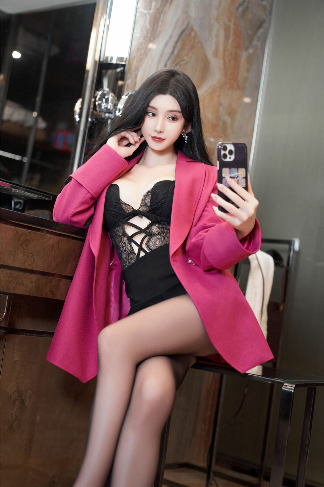 内购无水印 Zhou Yuxi 周于希 – 秀人网模特 蕾丝黑丝直播 Part01 (56P)