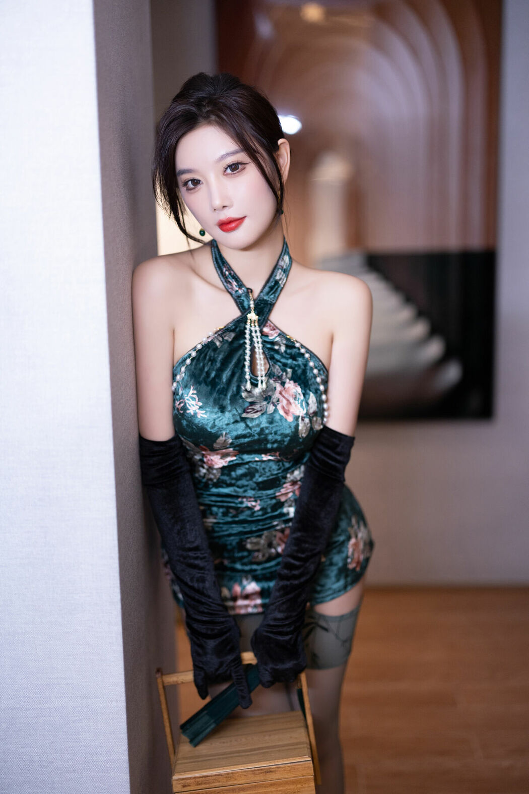 内购无水印 Yang Chen Chen 杨晨晨Yome – 秀人网模特 绿色情趣内衣 Part01 (53P)