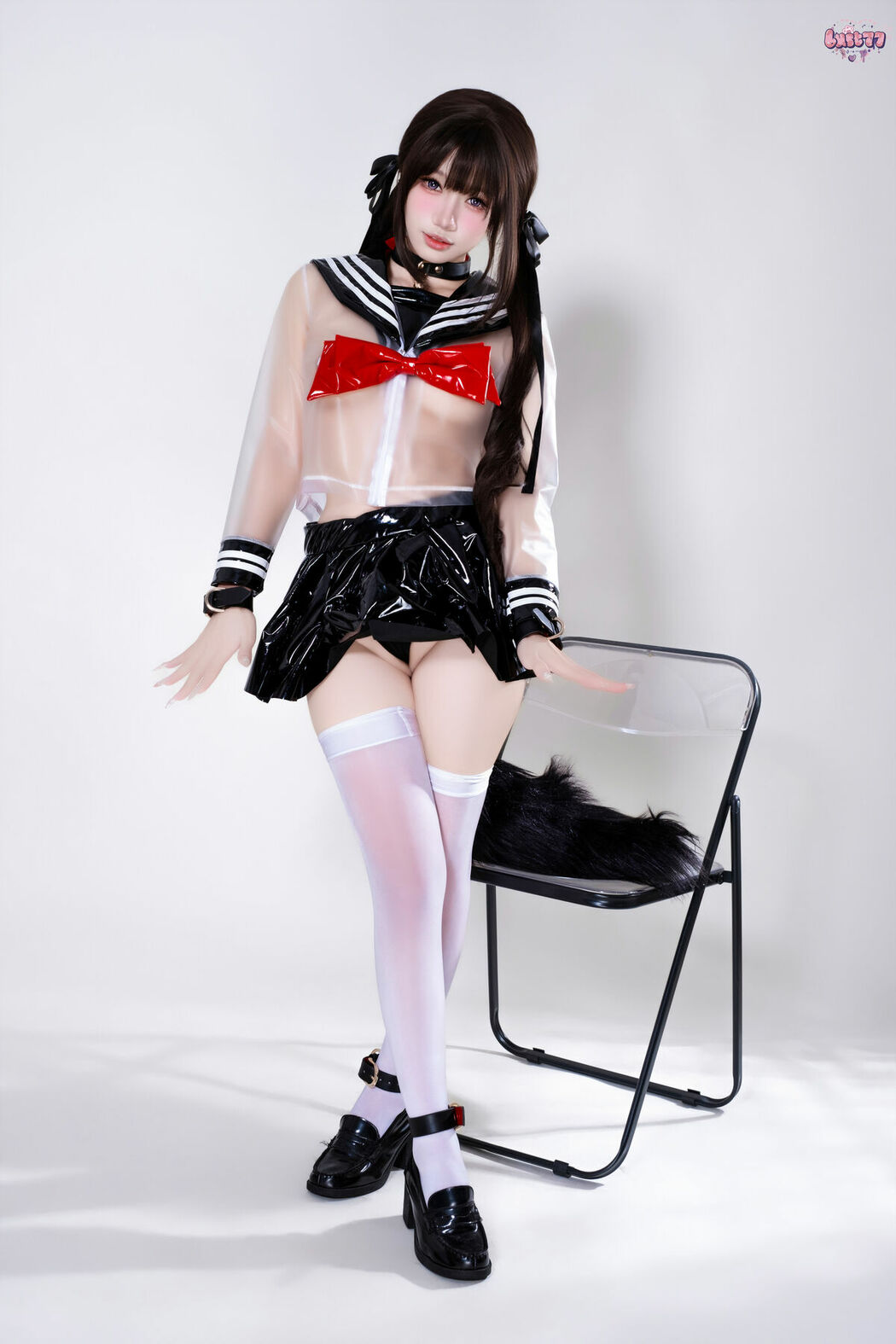 Coser@柒柒要乖哦 – 兽尾透明JK Part01 (57P)
