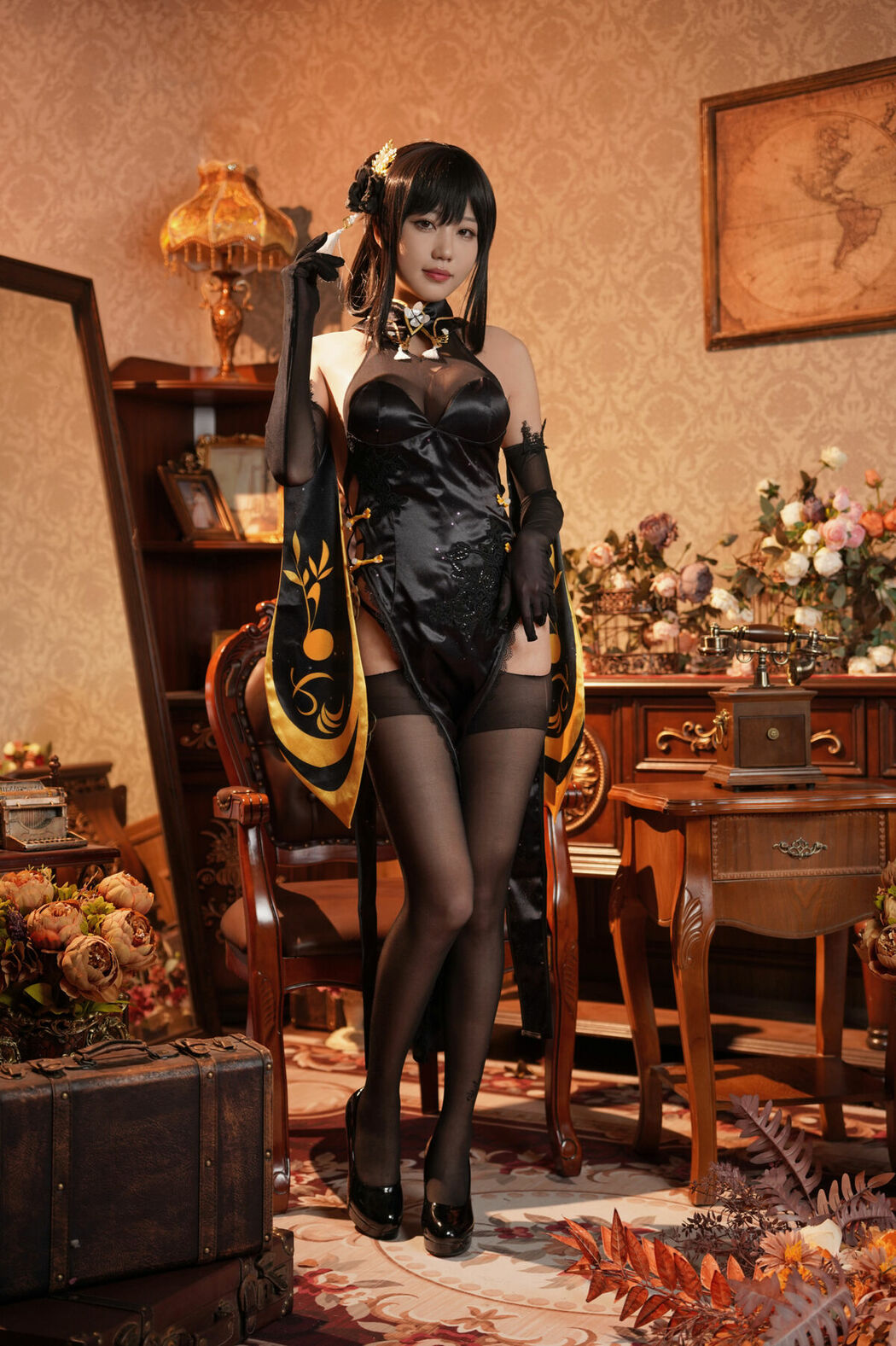Coser@无影喵喵Ghost – 镇海黑旗袍 Part02 (66P)