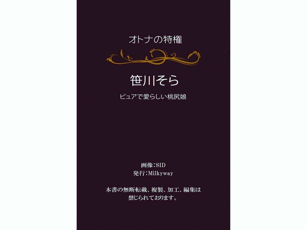 JP Sora Sasakawa 笹川そら – オトナの特権 ピュアで愛らしい桃尻娘 Part02 (57P)