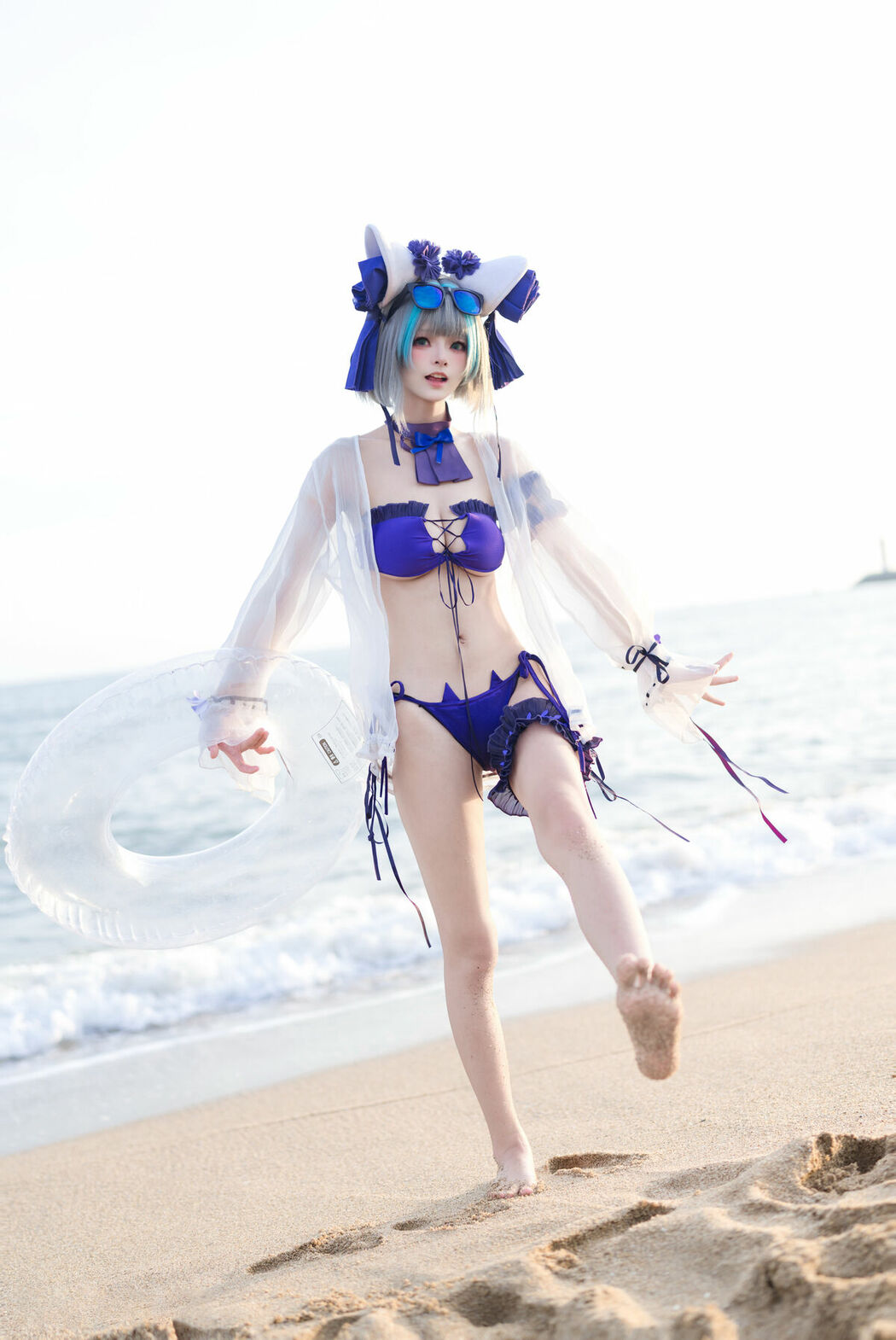 Coser@九柒喵 – 碧蓝航线 柴郡泳装 (27P)