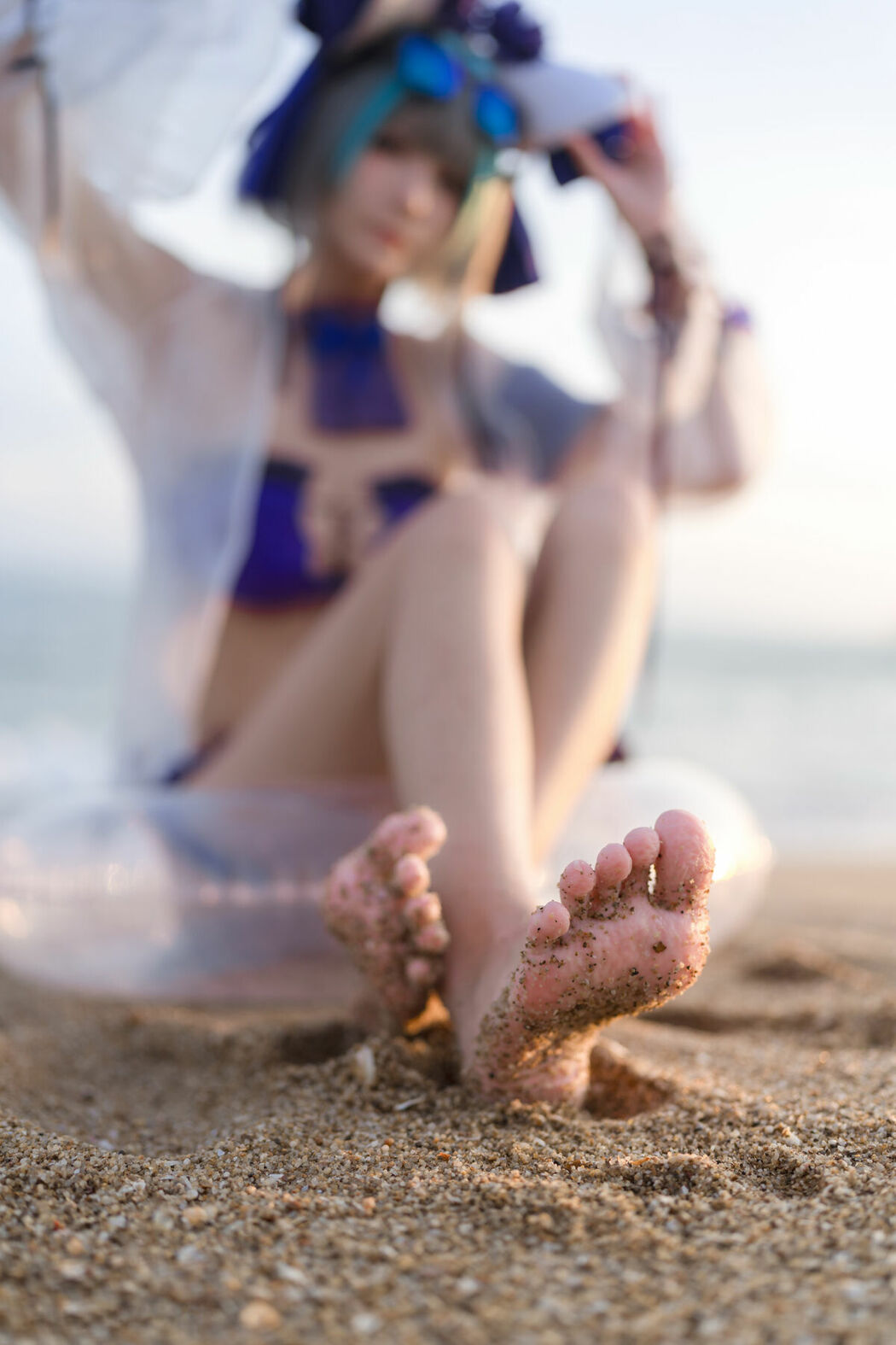 Coser@九柒喵 – 碧蓝航线 柴郡泳装 (27P)