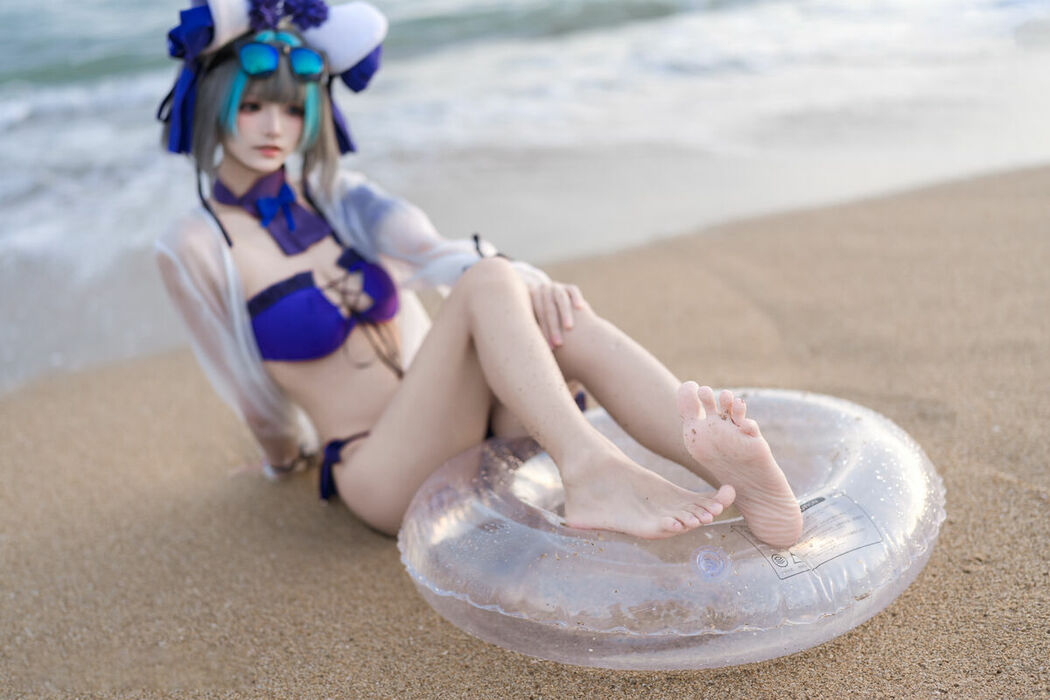 Coser@九柒喵 – 碧蓝航线 柴郡泳装 (27P)