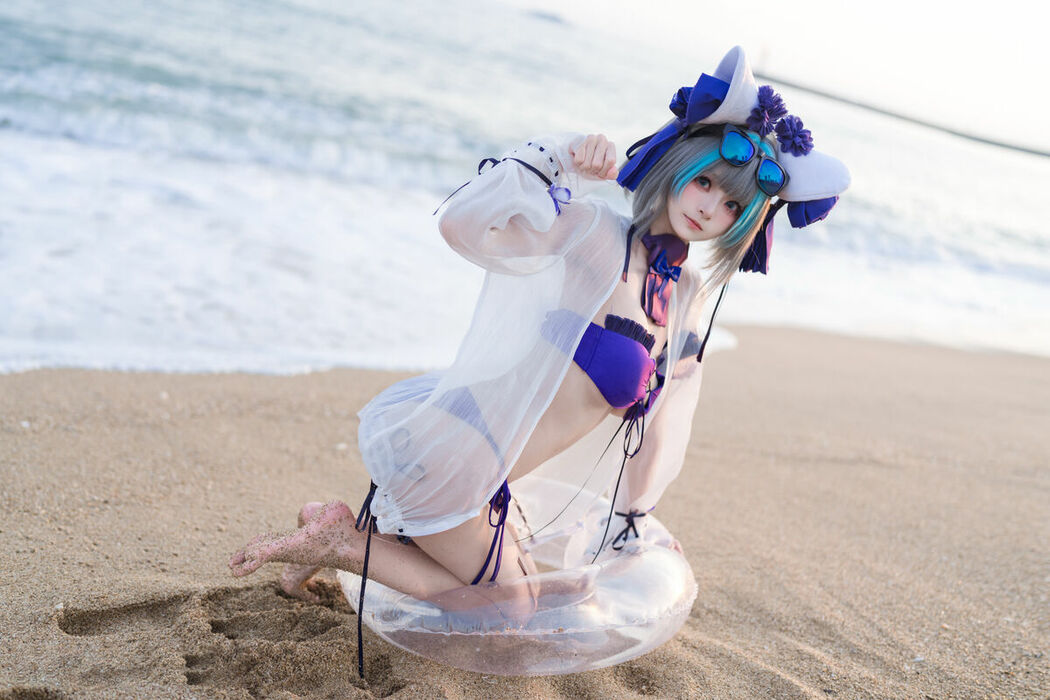 Coser@九柒喵 – 碧蓝航线 柴郡泳装 (27P)
