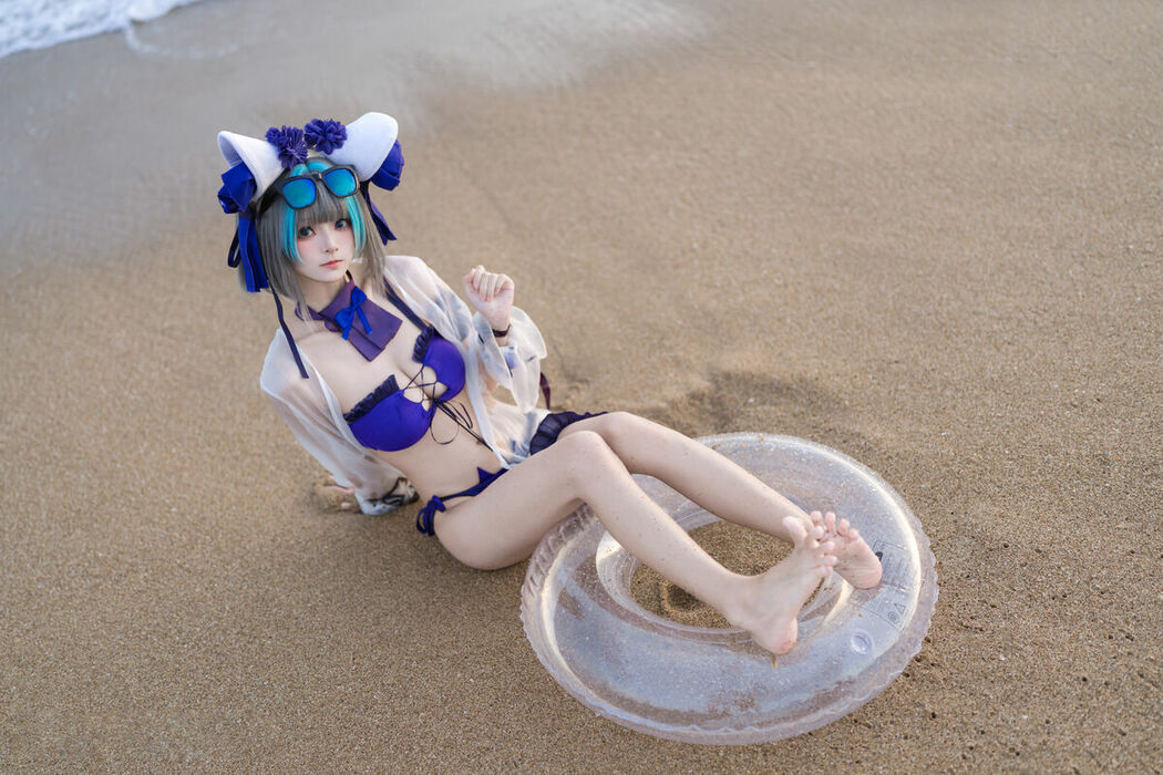 Coser@九柒喵 – 碧蓝航线 柴郡泳装 (27P)