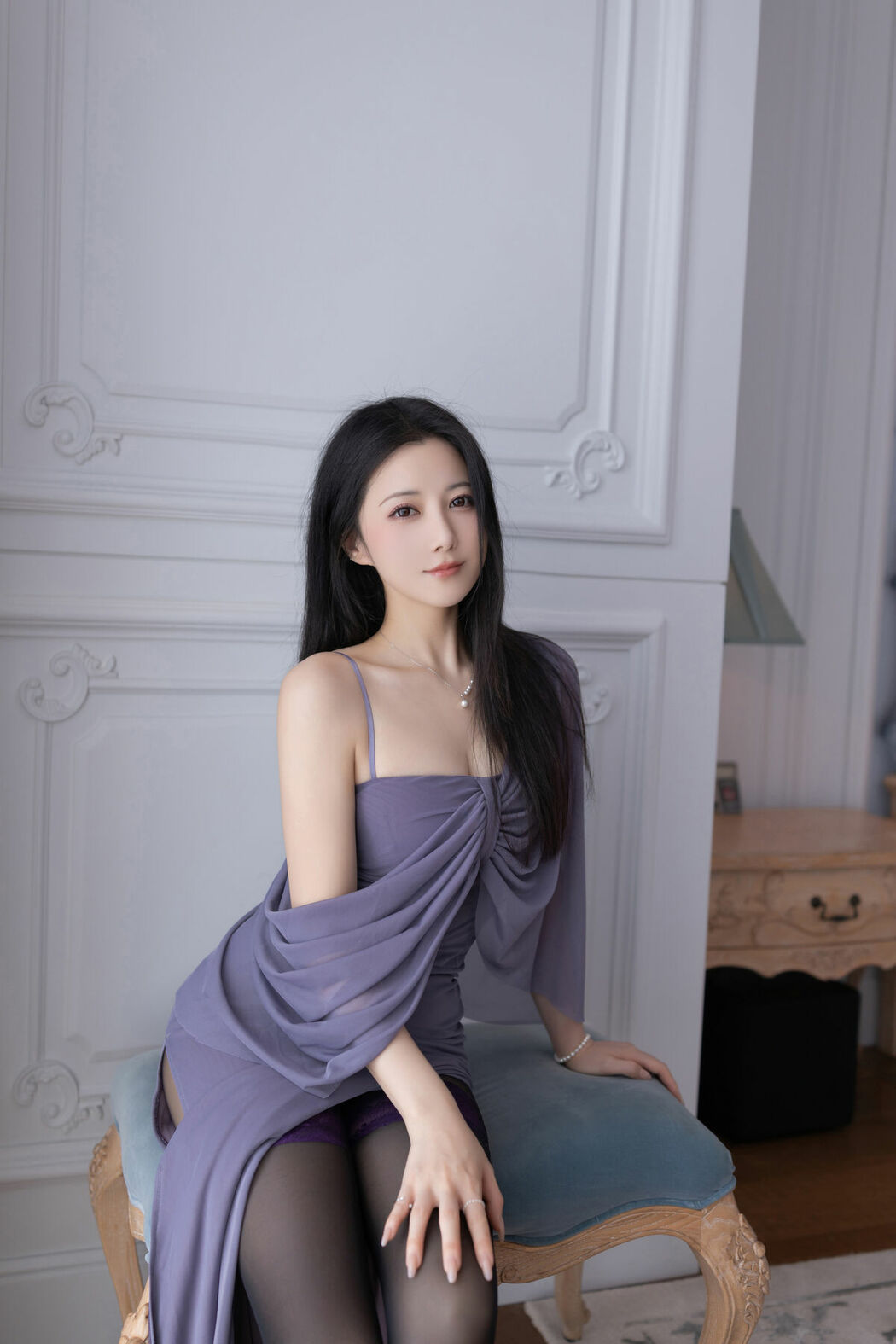 内购无水印 Yu Zi Jiang Fish 鱼子酱Fish – 秀人网模特 紫丝 Part01 (61P)