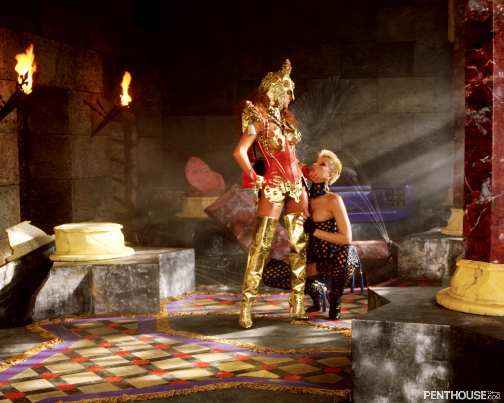 Saucy Diana Van Laar And Mahalia Maria Tease In Barbaric Costume