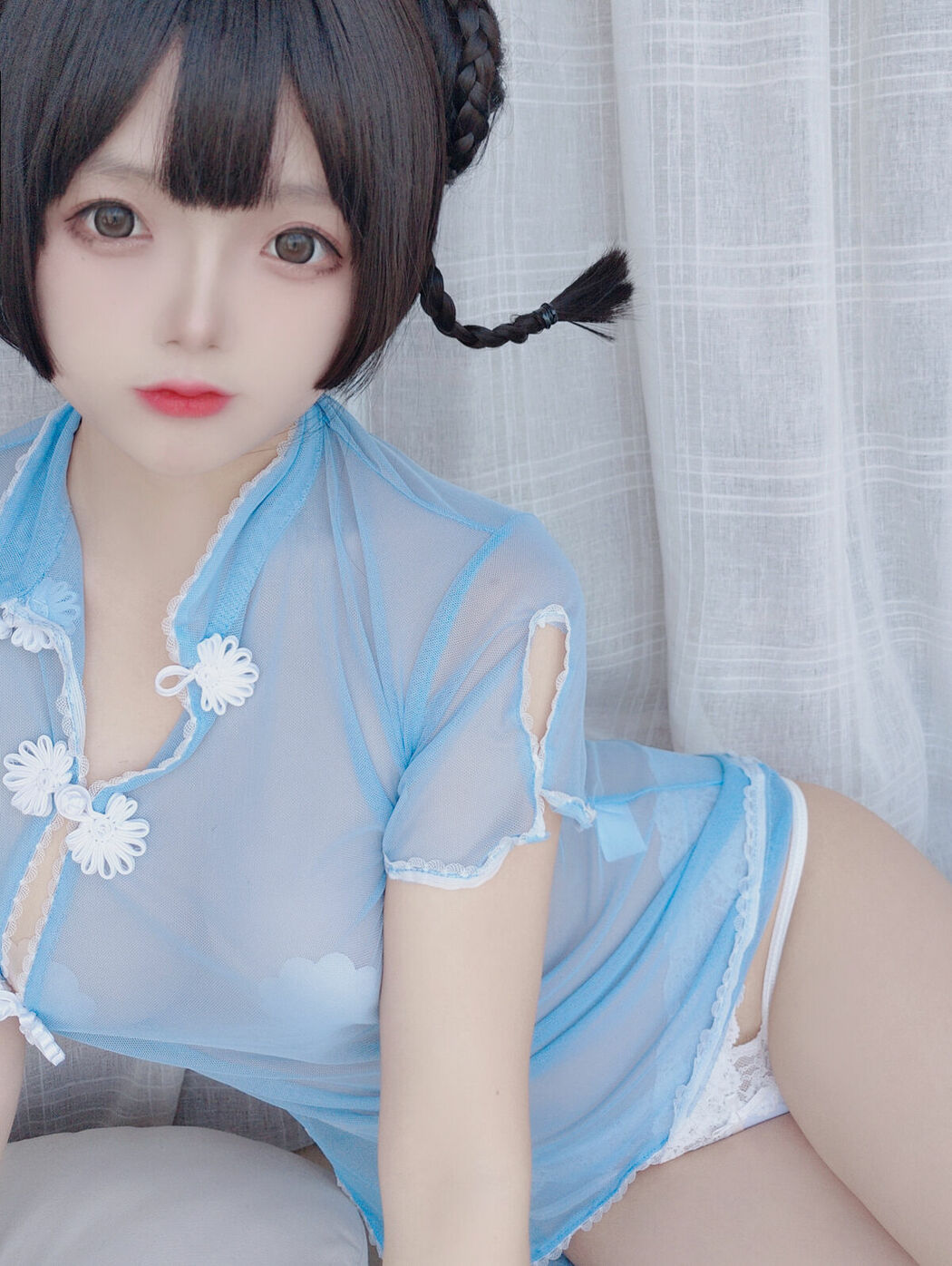 Coser@日奈娇 – 透明旗袍自拍 (48P)