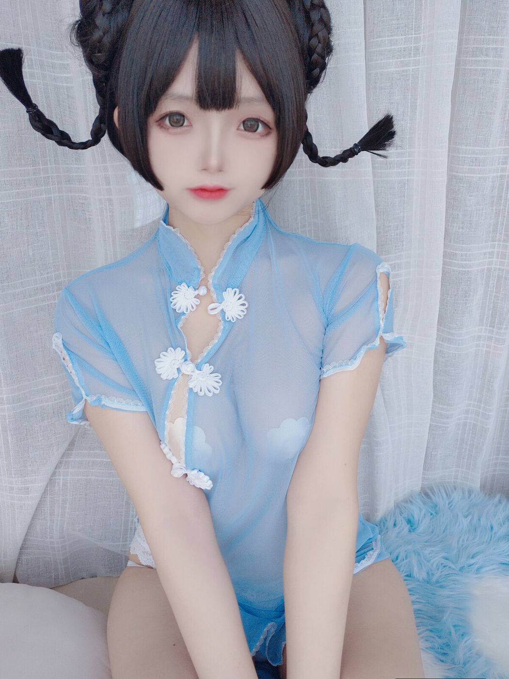 Coser@日奈娇 – 透明旗袍自拍 (48P)