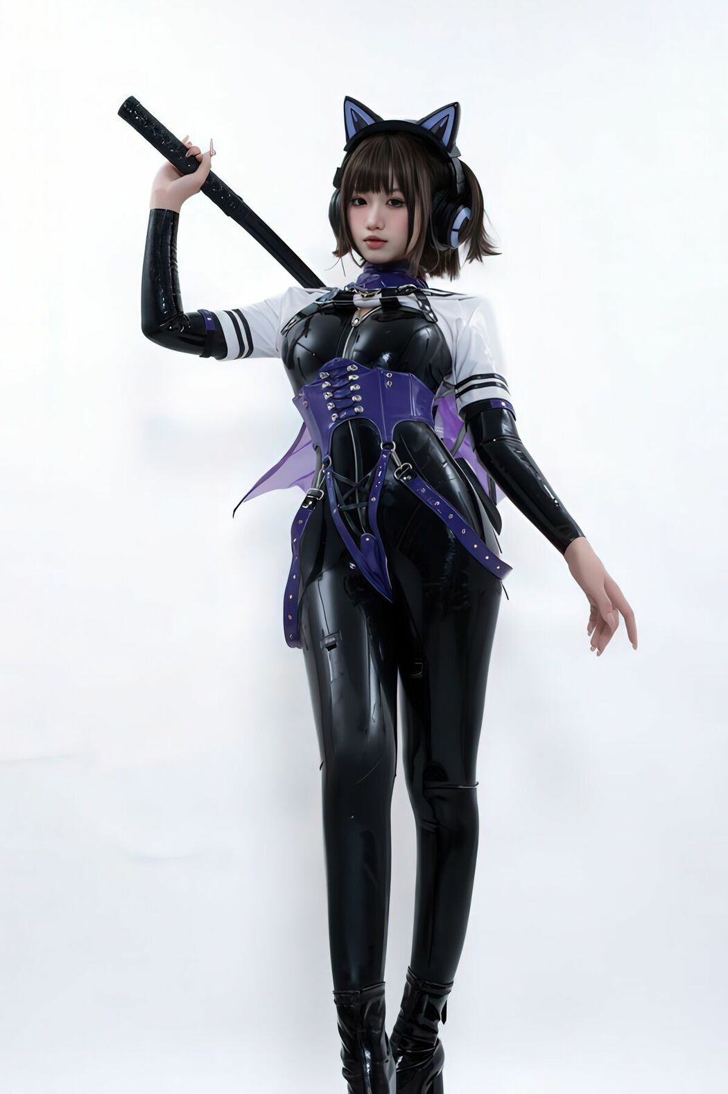 Coser@柒柒要乖哦 – 白棚胶衣 (79P)