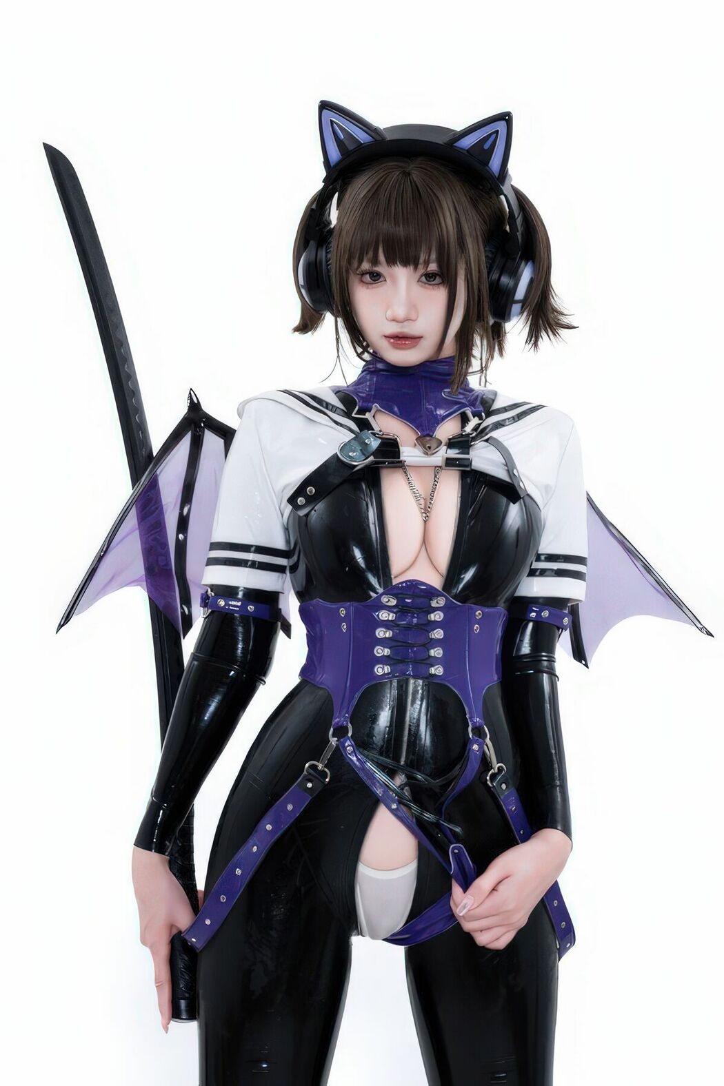 Coser@柒柒要乖哦 – 白棚胶衣 (79P)