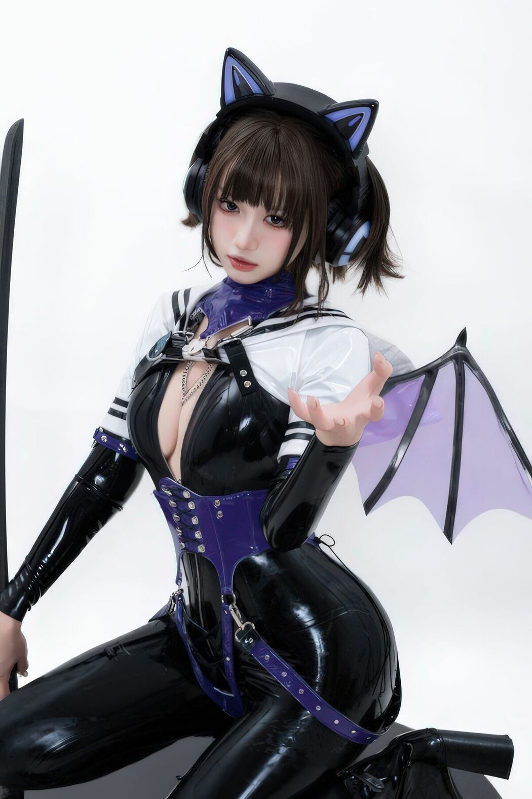 Coser@柒柒要乖哦 – 白棚胶衣 (79P)