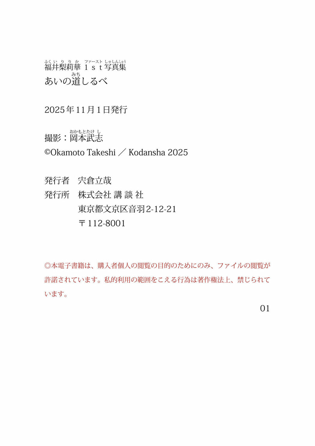 JP Ririka Fukui 福井梨莉華 – 電子版だけの特典カット付き 1st写真集 あいの道しるべ Part02 (64P)