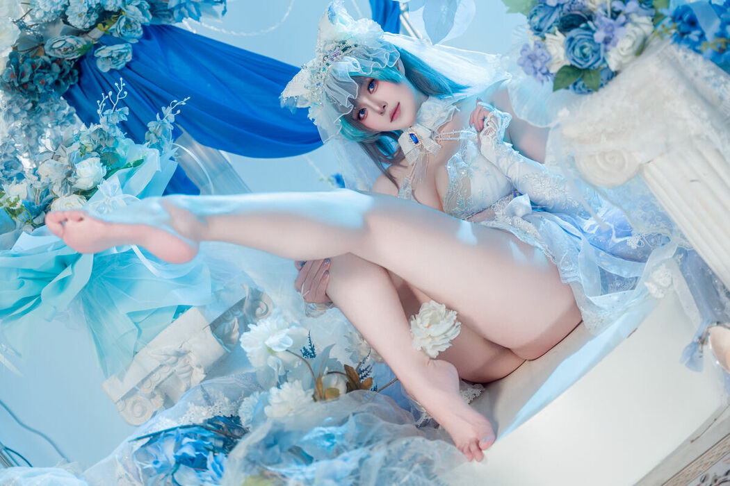 Coser@Natsuko夏夏子 – 碧蓝航线 柴郡婚纱 (71P)