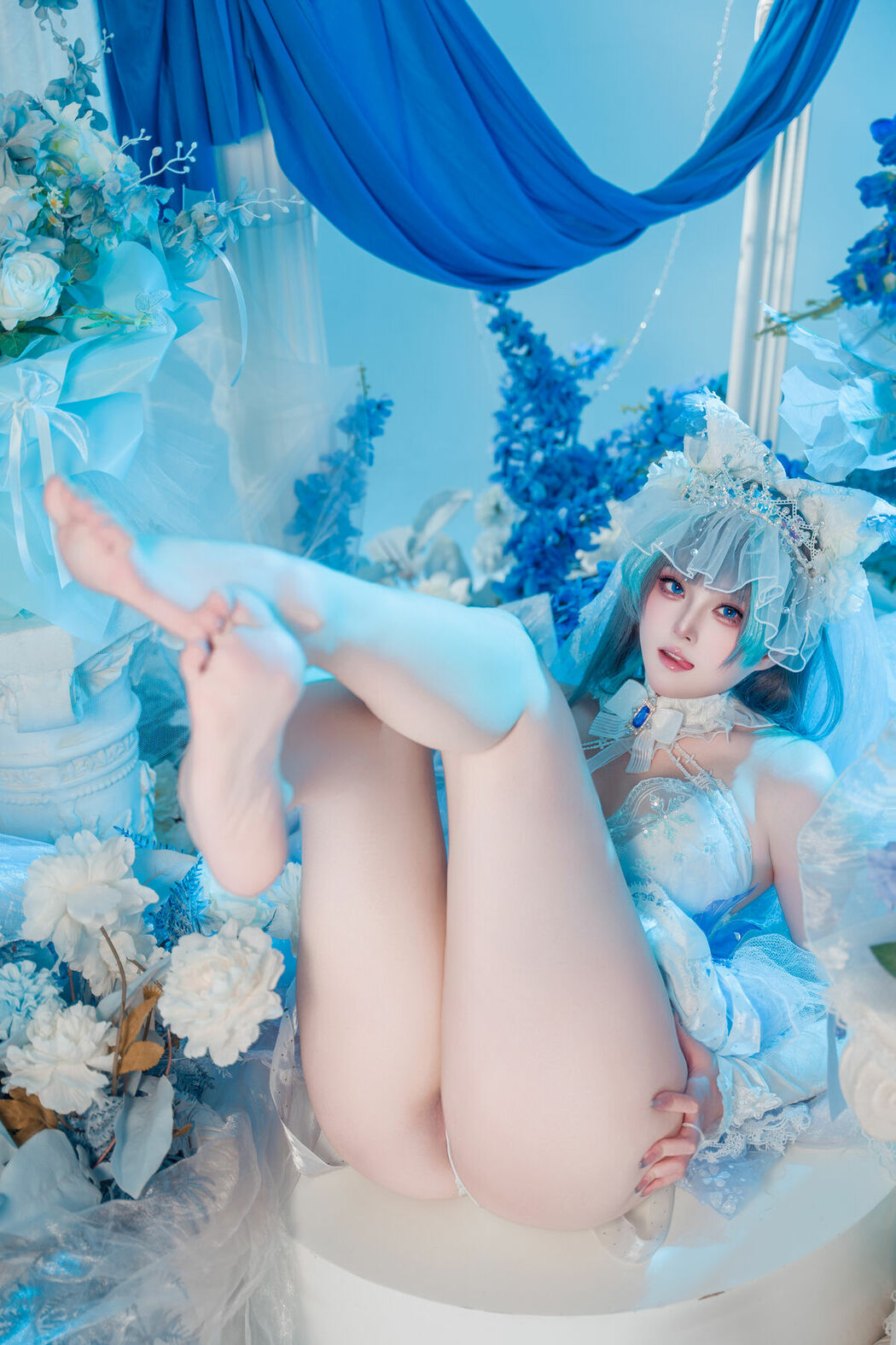 Coser@Natsuko夏夏子 – 碧蓝航线 柴郡婚纱 (71P)
