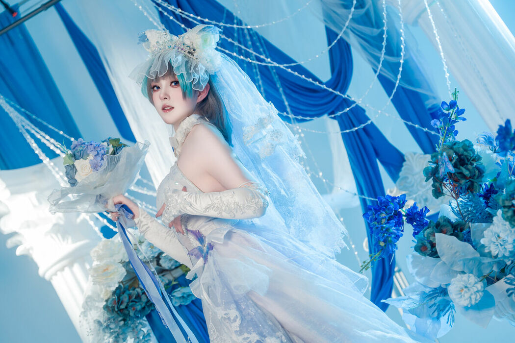 Coser@Natsuko夏夏子 – 碧蓝航线 柴郡婚纱 (71P)