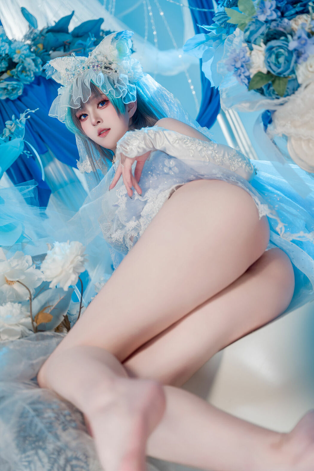 Coser@Natsuko夏夏子 – 碧蓝航线 柴郡婚纱 (71P)