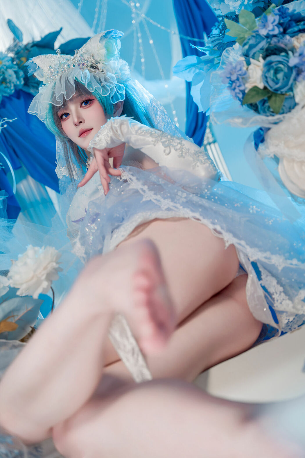 Coser@Natsuko夏夏子 – 碧蓝航线 柴郡婚纱 (71P)