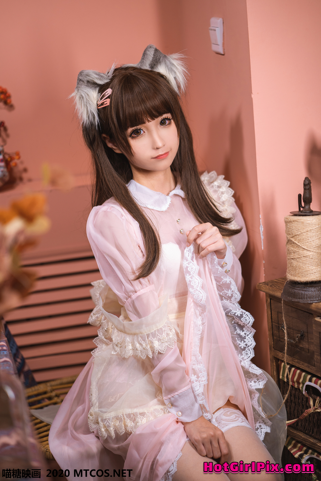 [MTCos] 喵糖映画 Vol.119 蠢沫沫 粉色猫耳女仆