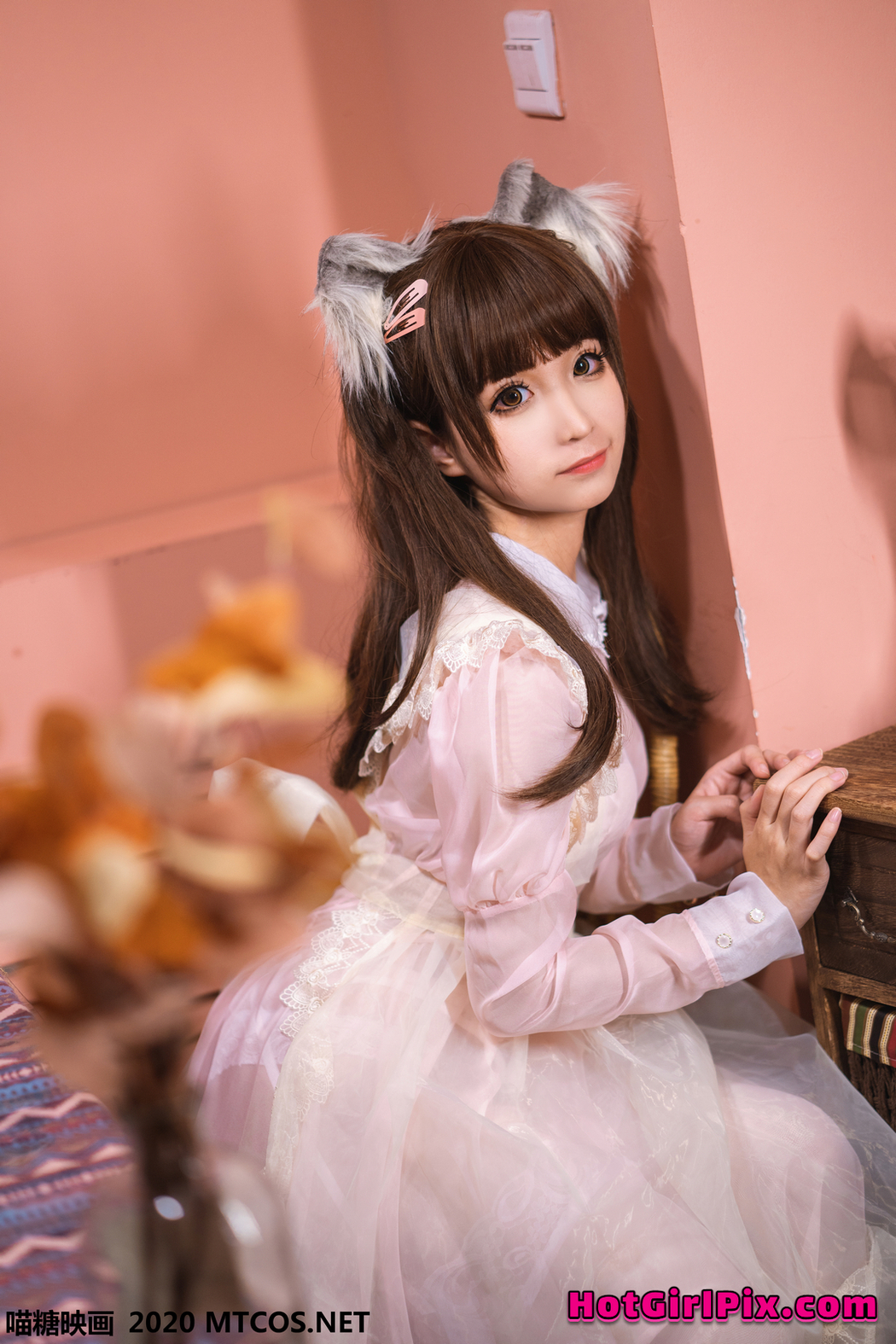 [MTCos] 喵糖映画 Vol.119 蠢沫沫 粉色猫耳女仆 Cover Photo