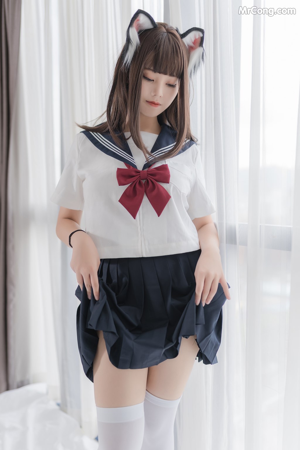 [MTCos] 喵糖映画 Vol.002: JK白丝绝对领域 (40 images)