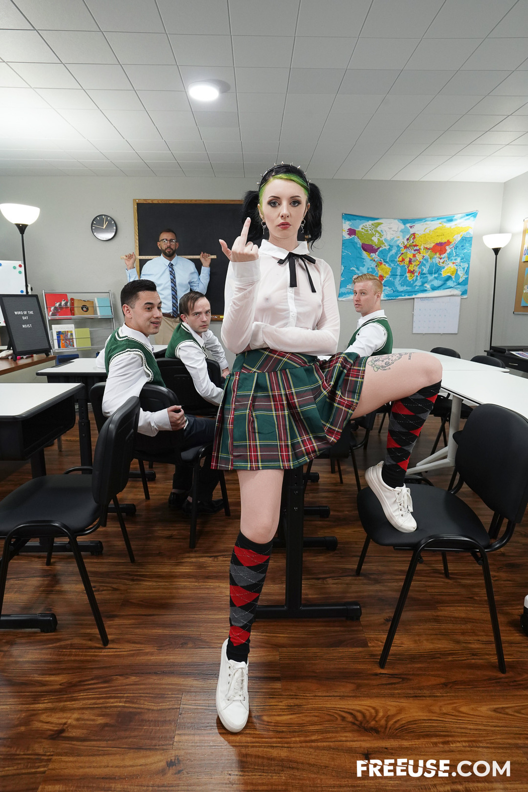 Kitty Cam Seduces Her Teacher For College Survival In A Threesome Shenanigans