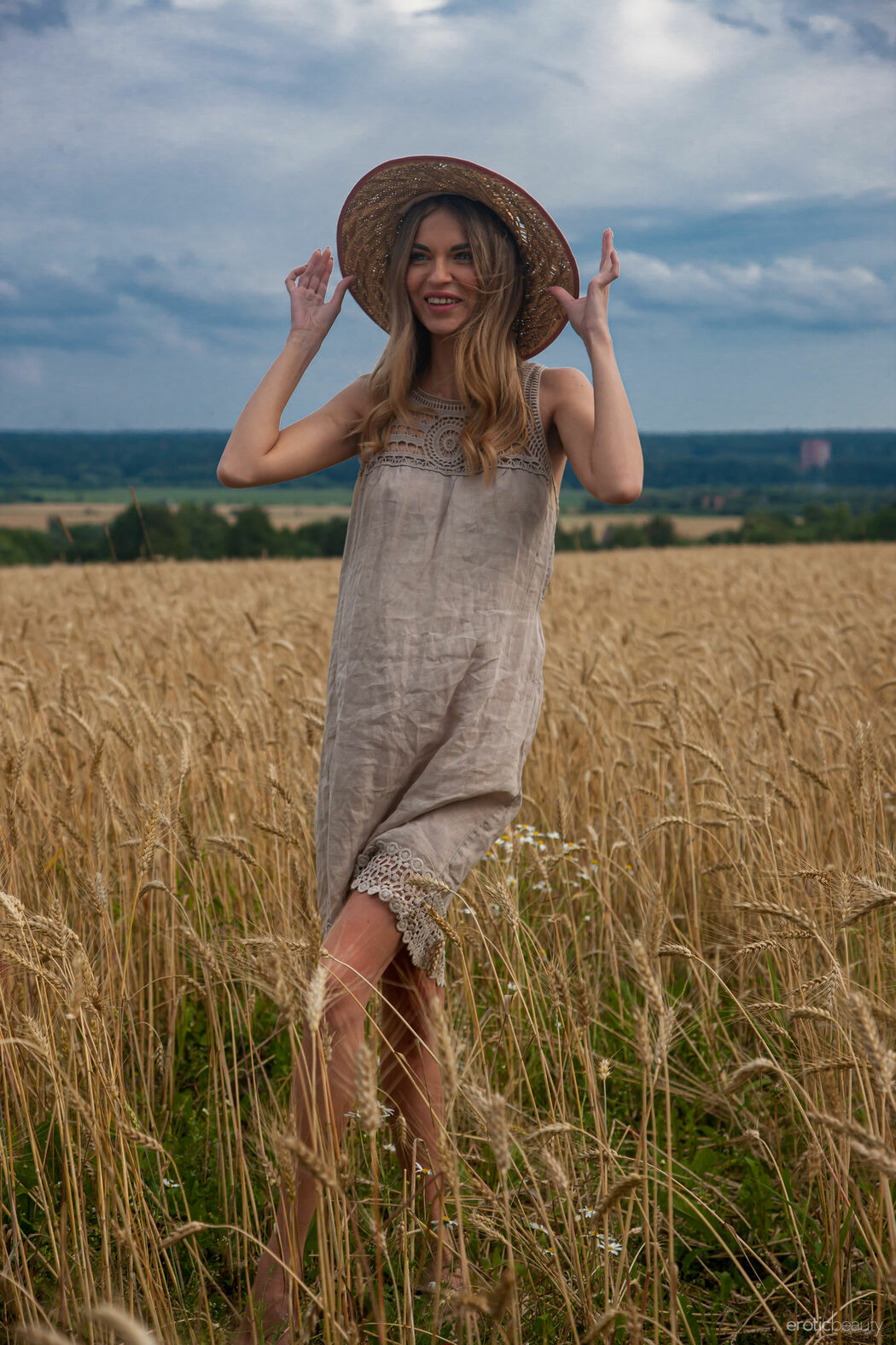 Victoria Kruzz Teasing In A Short Dress Outdoors With A Hat