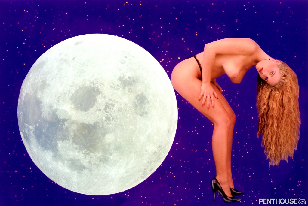 Cathleen Raymond Poses Nude In Cosmic Fantasy Scenes With Fake Boobs And Lingerie Against Space Backdrops